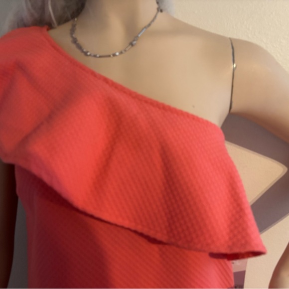 NWT Cupcakes & Cashmere One Shoulder Ruffled Dress - Picture 4 of 7